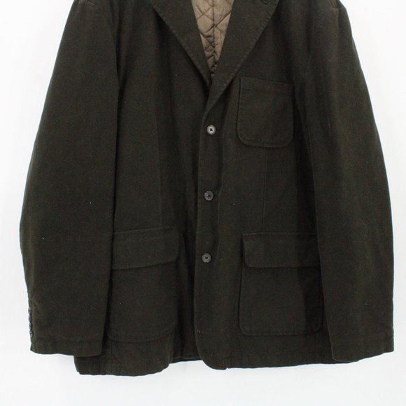 Lands End Blazer Mens Brown Three Button Down Quilted Lined Size XL 46-49 - Picture 4 of 9